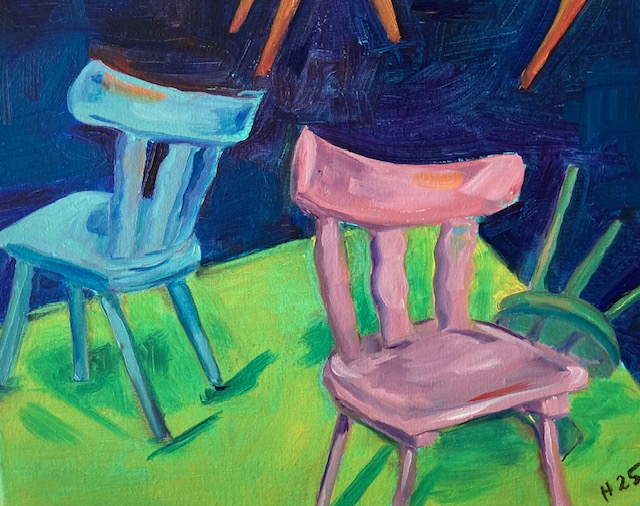 Tanz der Stühle1 40/30 cm - Öl/Karton