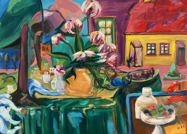 Das Gelbe Haus 60/70 cm - Öl/Leinwand