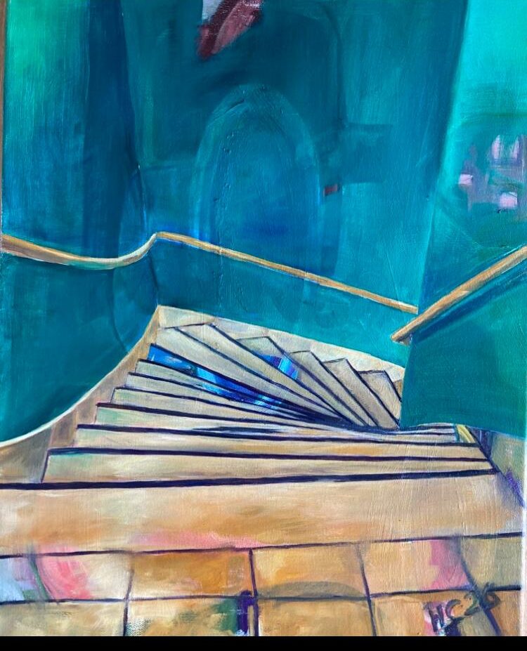 B8 Konzerthaus Zürich Abgang, 40x50 Öl/Lw 600€