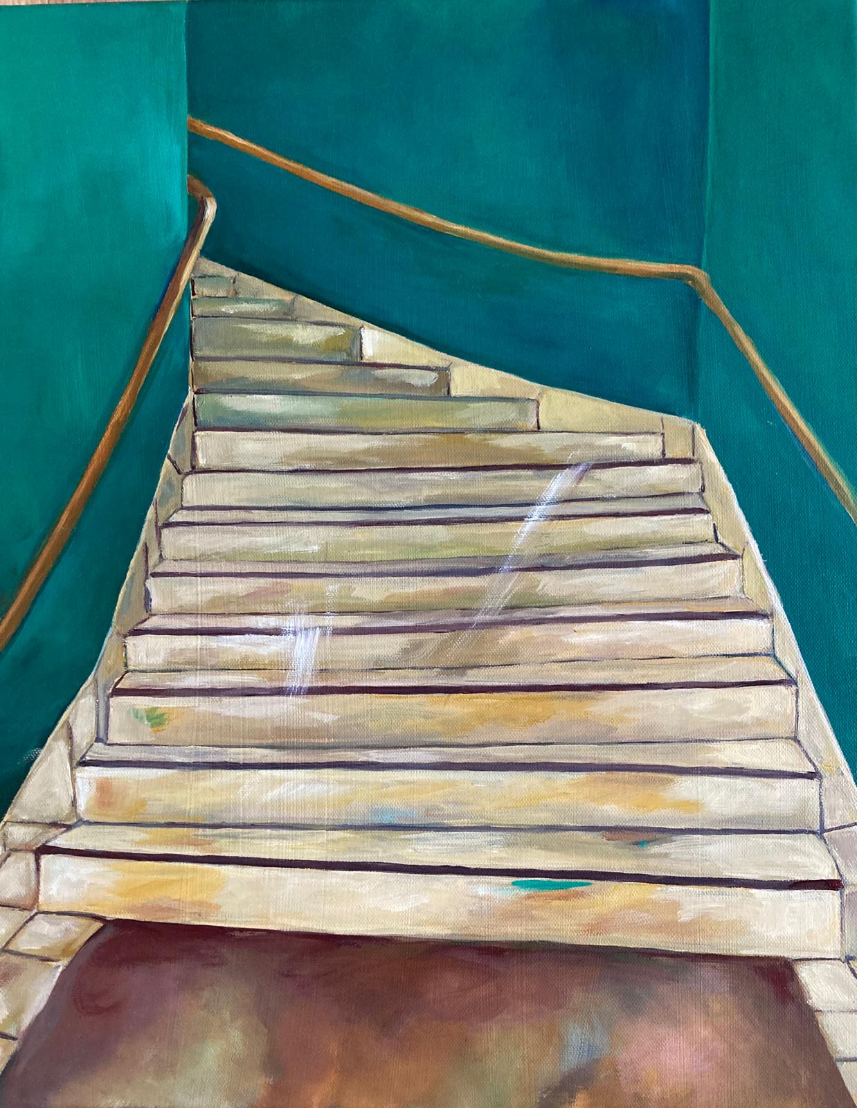B7 Konzerthaus Zürich Auffgang , 40x50 Öl/Lw. 500€
