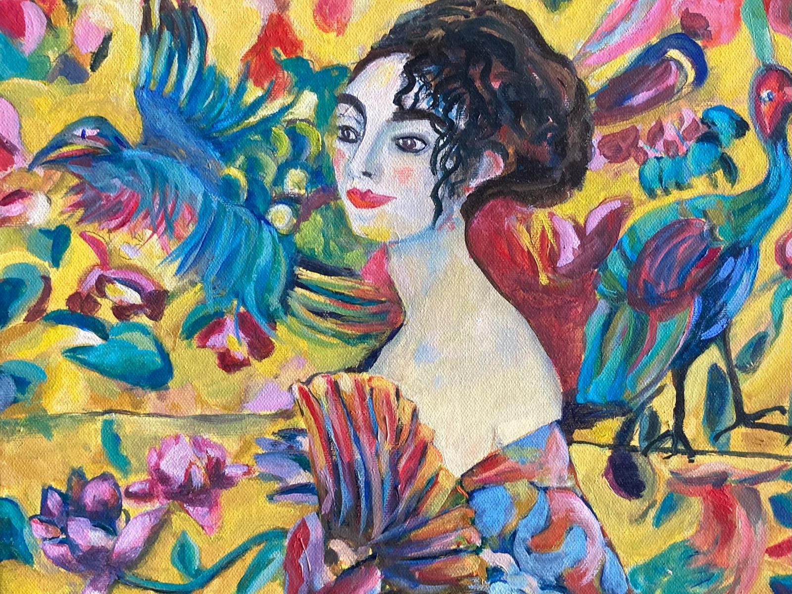 H6 Porträt (n. Klimt) 40x40 Öl/Lw. 300€