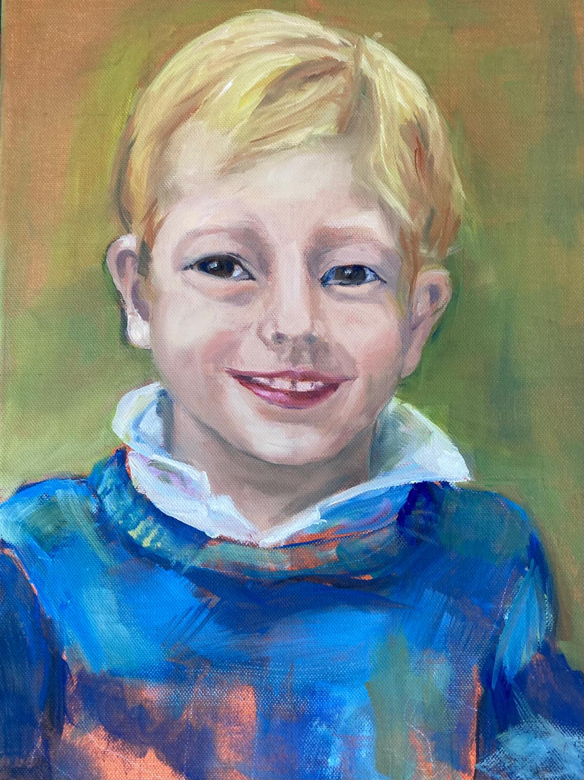 H3 kleiner Junge 30x40  Öl/Lw 200€ 